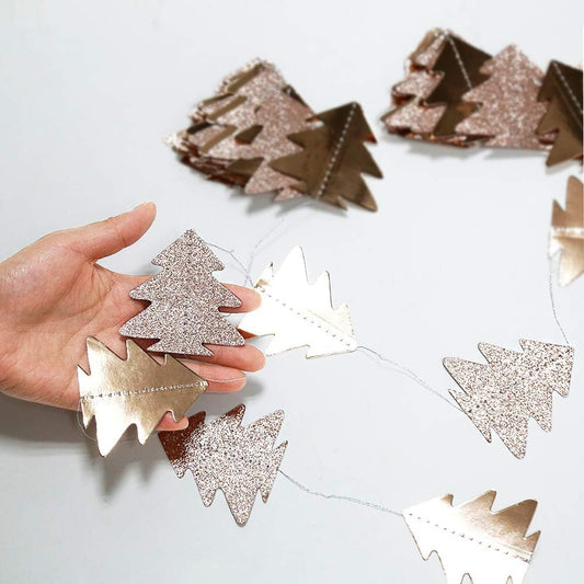 Cheerland Champagne Gold Tree Garland for Woodland Theme Party Decoration Xmas Christmas Hanging Streamer Backdrop Tree Garland Decor for Birthday Party Baby Shower Christmas New Year Decorations