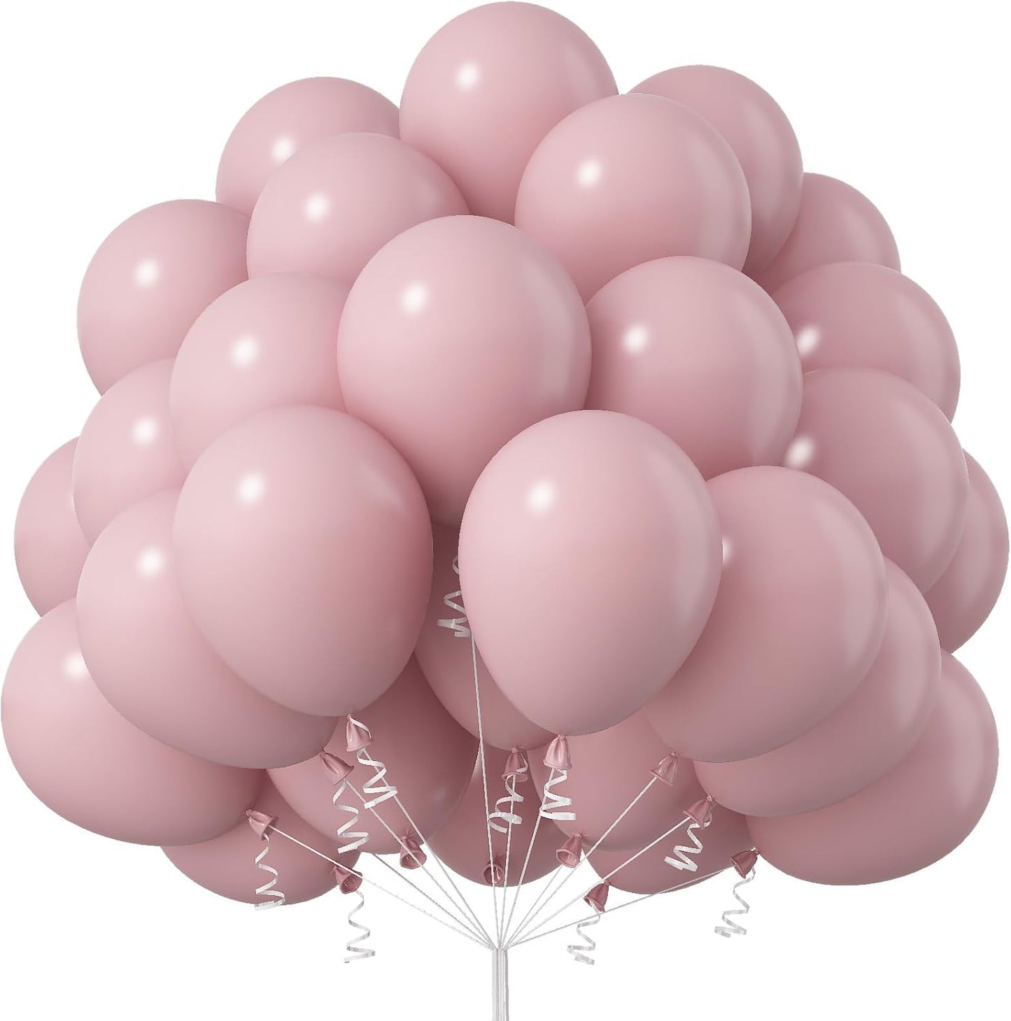 Pink Balloons, 12 Inch 50 Pcs Boho Blush Pink Party Balloon Dusty Rose Nude Pink Balloons Retro Vintage Pink Latex Helium Balloons for Girls Baby Shower Anniversary Wedding Birthday Party Decor