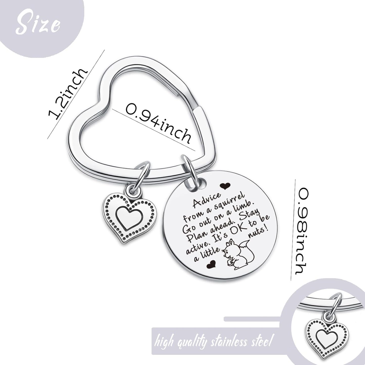 7RVZM Squirrel Decor Squirrel Lovers Gifts For Mom Squirrel Whisperer Keychain Cousin Keychain