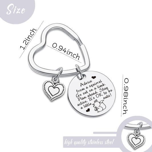 7RVZM Squirrel Decor Squirrel Lovers Gifts For Mom Squirrel Whisperer Keychain Cousin Keychain