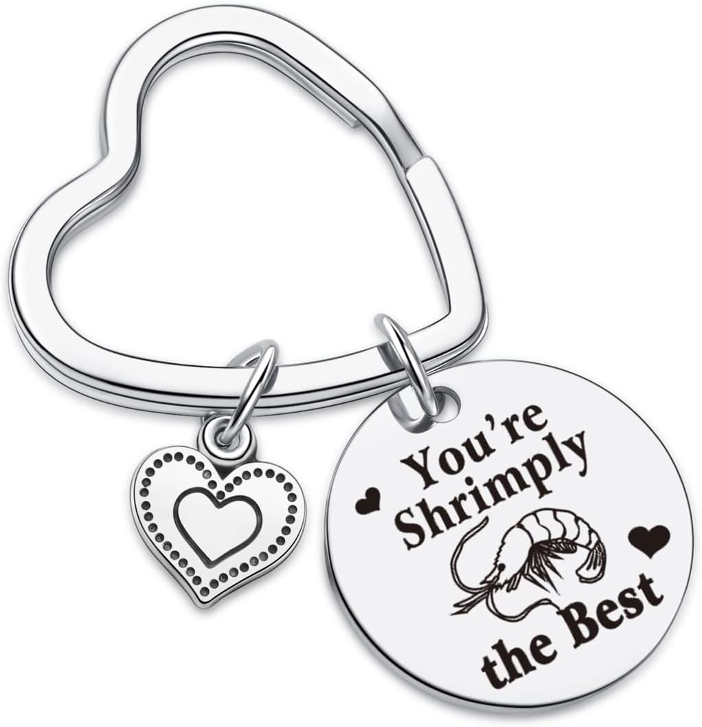 7RVZM Shrimp Keychain Shrimp Themed Gift Shrimp Inspired Jewelry For Shrimp Lover Gift Cousin Keychain