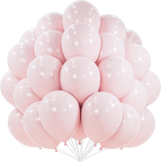 PartyWoo Light Pink Balloons 100 pcs 12 Inch Pastel Baby Pale Blush Pink Latex Balloons for Graduation Wedding Baby Shower Gender Reveal Princess Bachelorette Birthday Party Decorations Pink-Q01