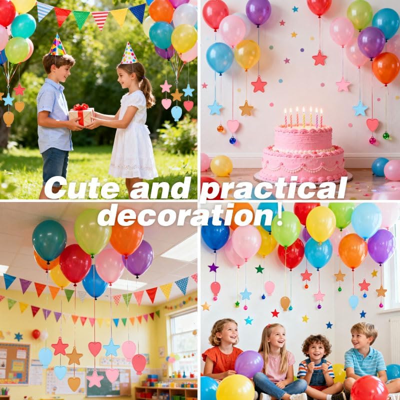 240 Pcs Balloon Weights Plastic Colorful Weights for Balloons for Halloween Birthday Party Christmas Wedding Holiday Celebration Decoration, Balloon Heart Star Shaped