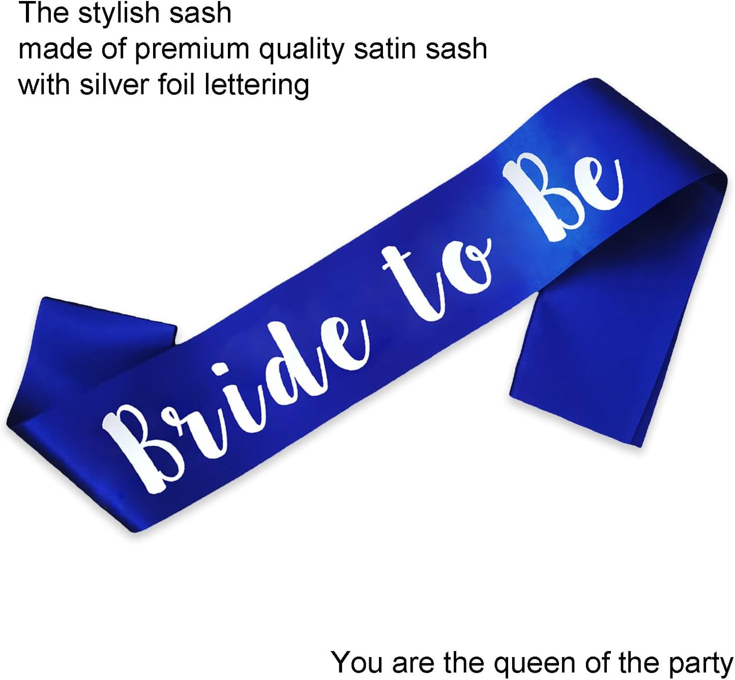 Bride to Be Sash, Royal Blue Bachelorette Sashes Engagement Gifts for Bachelorette Party, Bridal Shower & Wedding Party