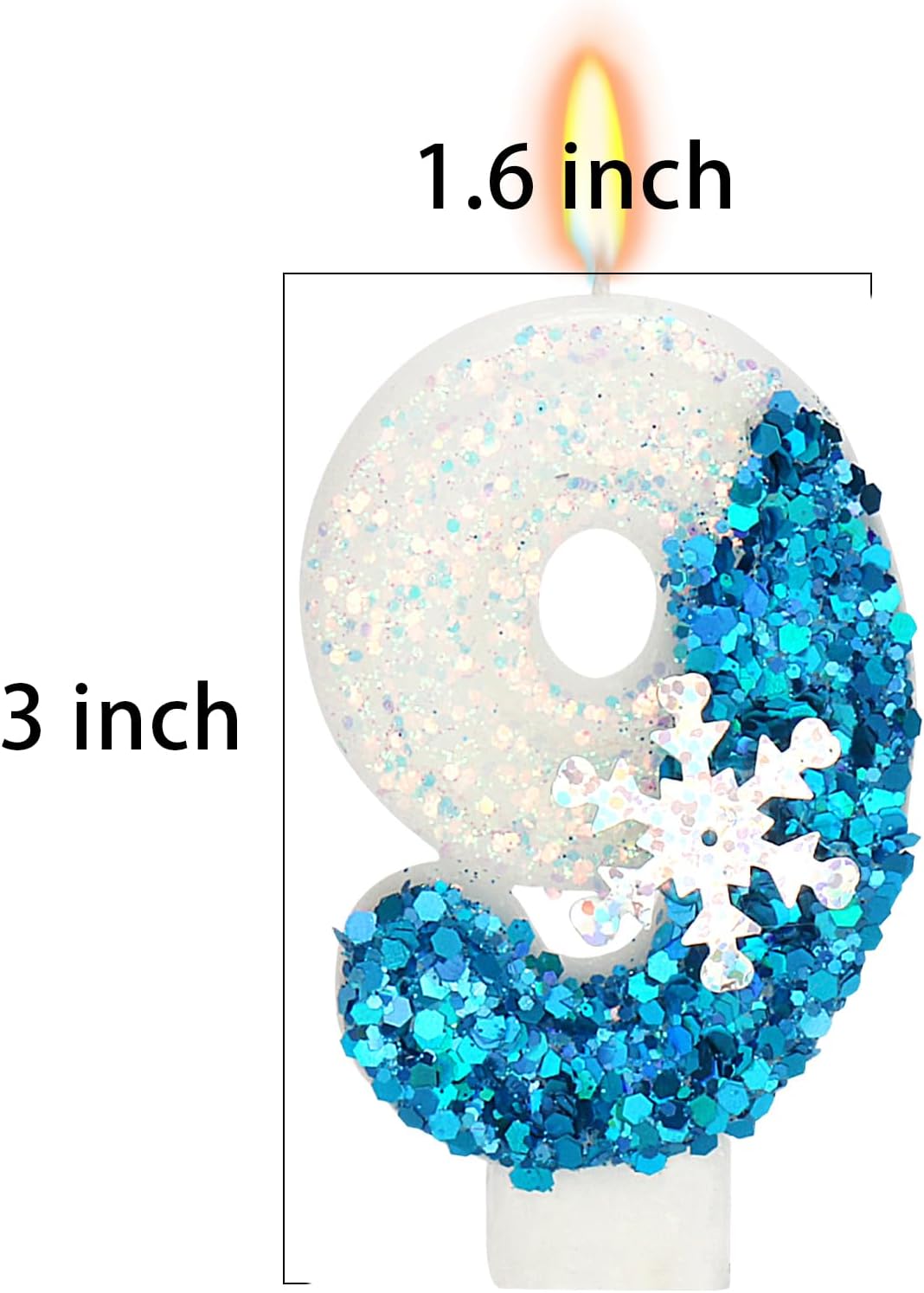 Snow Themed Birthday Candles, Birthday Candle for Party Supplies, Winter Birthday Party Supplies, 2.76 inch Number 19 Candle Cake Topper Decoration (Number 19)
