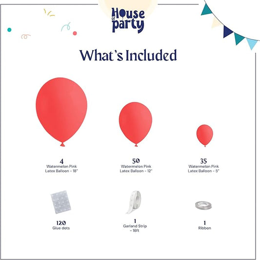 HOUSE OF PARTY Coral Balloon Garland 90 Pcs | 5/12/18 Inch Pastel Red Balloons for Christmas Party Decorations, valentines, Birthday, Wedding, Baby Shower Party Supplies Decorations