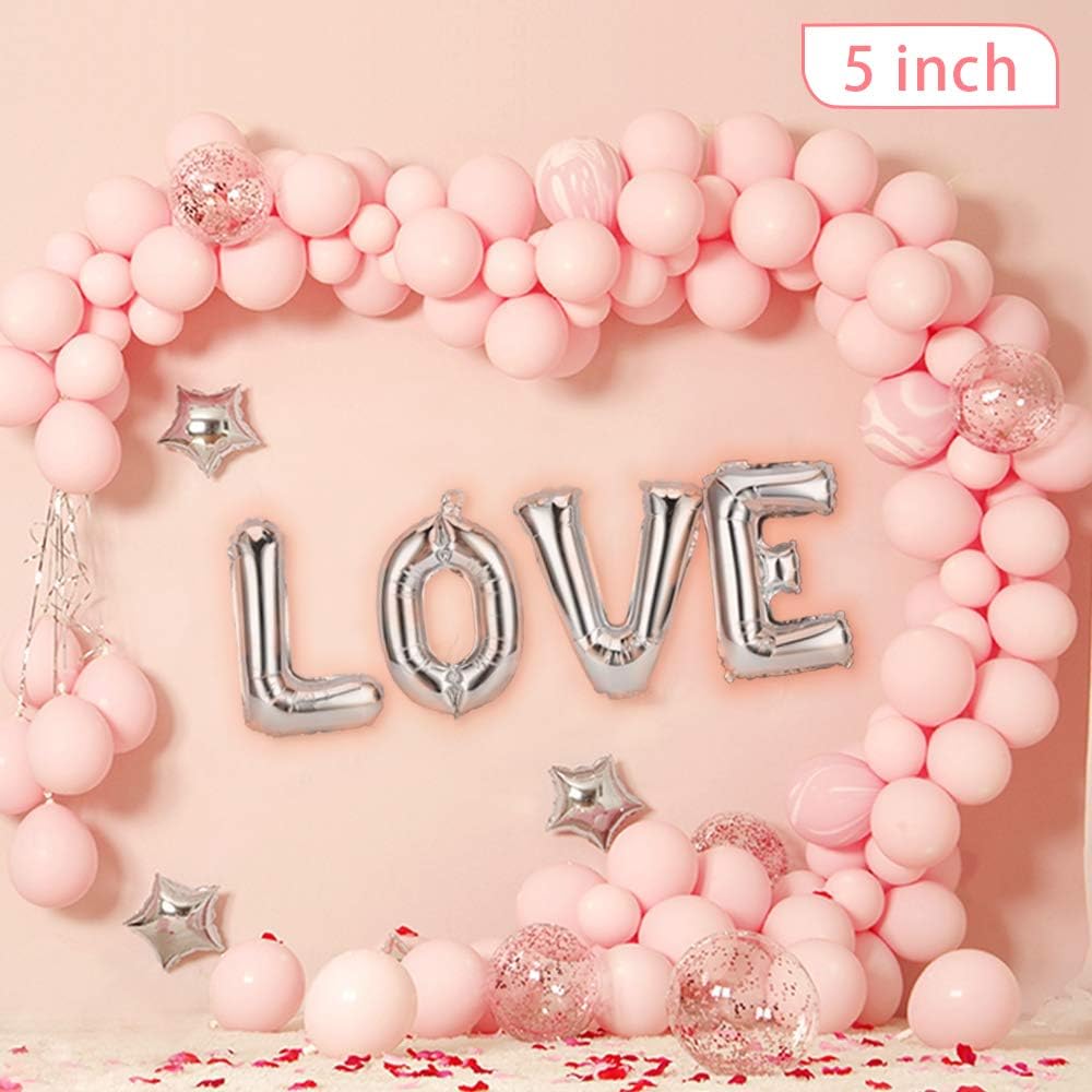 BEISHIDA 200 Pcs 5 Inch Pastel Pink Balloons Small Baby Pink Balloons Mini Light Pink Macaron Party Latex Ballons Round Baloons for Birthday Wedding Bridal Baby Shower Anniversary Party Decorations