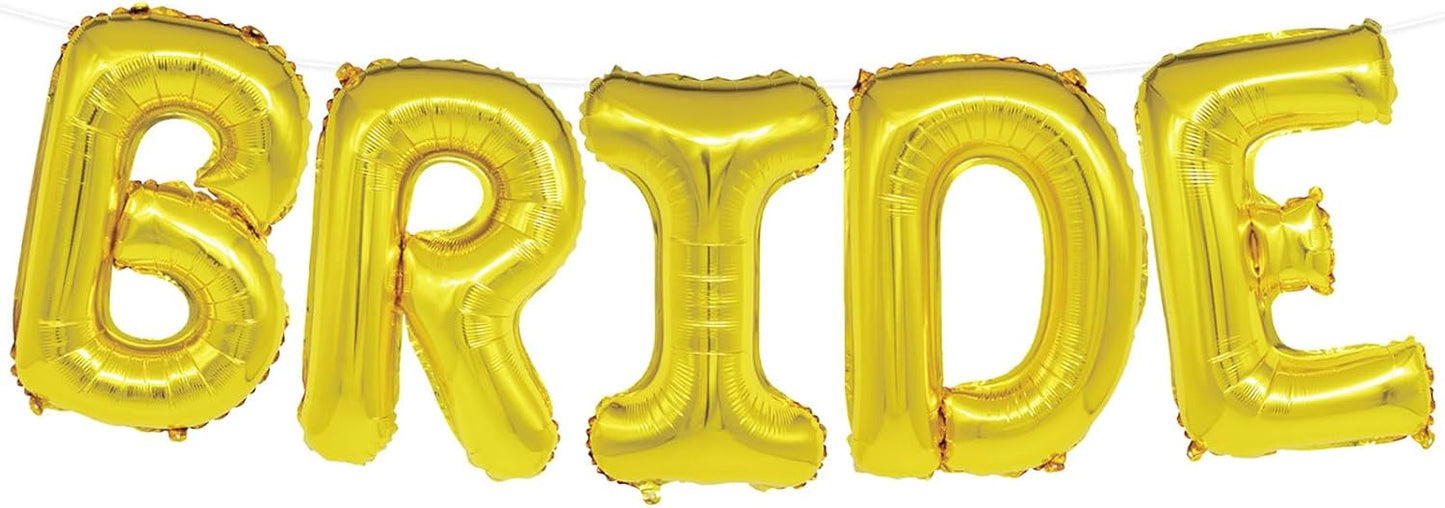 40 Inch Gold BRIDE Balloons Giant Bride Letter Foil Balloon Bachelorette Party Decorations Gold Bridal Shower Balloons Bachelorette for Bridal Shower Decorations Bride To Be Balloon Wedding Decoration