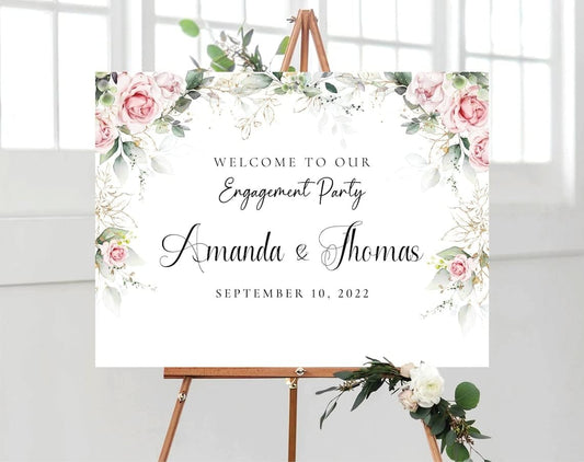 Personalized Engagement Welcome Sign, Engagement Party Sign, Engagement Decor, Engagement Decorations, Engagement Sign, Engaged Sign, We Are Engaged Welcome Sign #04