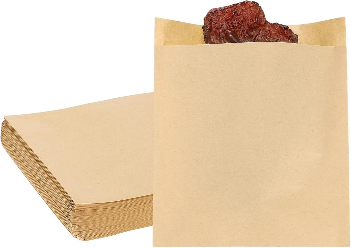 PATIKIL 5.12x5.91 Inch Paper Sandwich Bags, 100 Pcs Pastry Bag Small Pastry Bags Cookie Sleeves Food Packaging for Bakery Treats, Light Brown