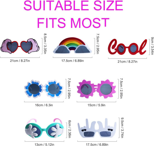 Funny Party Sunglasses - 12 Pack Novelty Glasses, Cool Party Masks, Summer Party Favors, Funny Photo Booth Props, Crazy Sunglasses for Adults & Teens