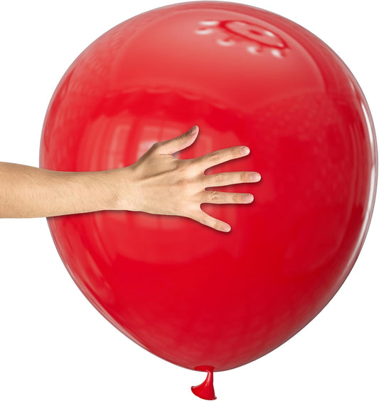 KAWKALSH Red Big Balloons 32pcs, 18 Inch Large Latex Giant Heavy Duty Balloons for Birthday Wedding Baby Shower Decorations