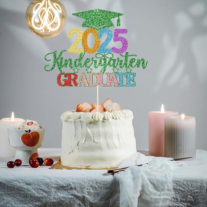 Kindergarten Grad Cake Topper,2025 Graduation Cake Topper,Peace Out Kindergarten Next Stop 1st Grade cake Decorations,2025Kindergarten Graduation Party Decorations Supplies
