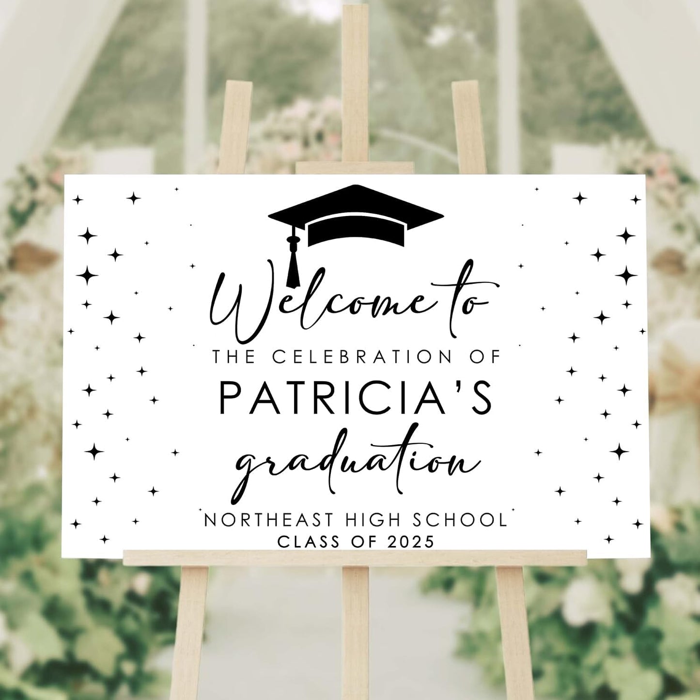 Personalized Graduation Yard Sign, Class of 2025 Sign, Modern Minimalist Graduation Party Welcome 2025, Welcome To Celebration Sign, Grad Party Decorations