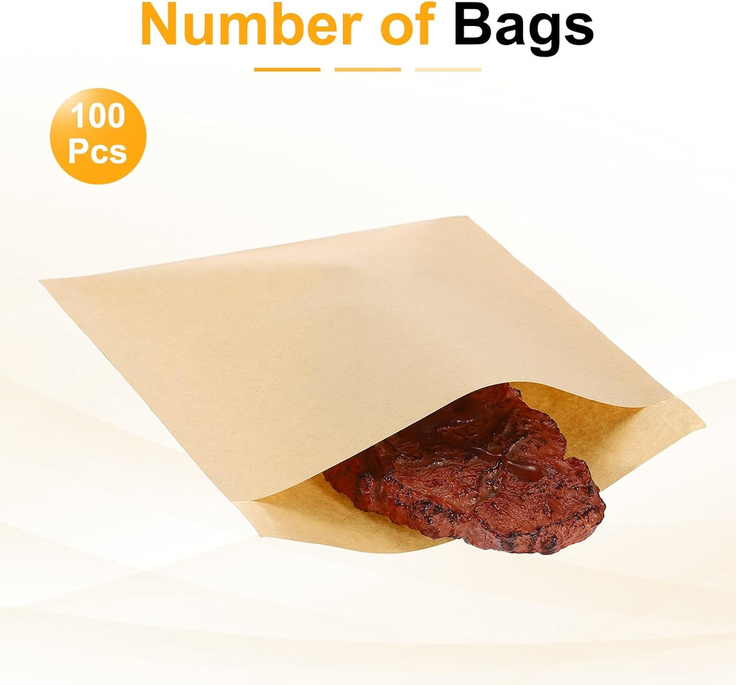 PATIKIL 5.91x5.91 Inch Paper Sandwich Bags, 100 Pcs Pastry Bag Small Pastry Bags Cookie Sleeves Food Packaging for Bakery Treats, Light Brown