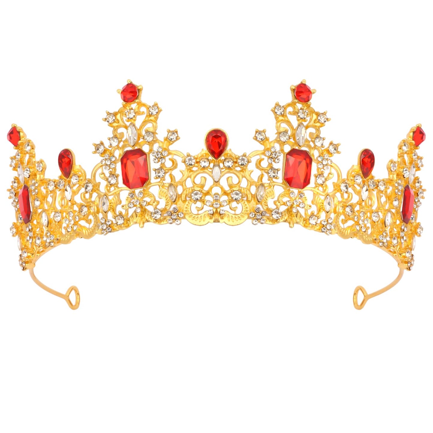 Didder Red and Gold Queen Crown Birthday Tiara Princess Tiaras and Crowns for Women and Girls Halloween Costume Prom Headpiece Hair Accessories