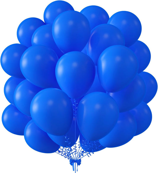 KALOR 10 Inch Dark Blue Balloons, 100 Pcs Latex Helium Balloons for Kid's Birthday Party Baby Shower Wedding Graduation Graduation Party Decorations
