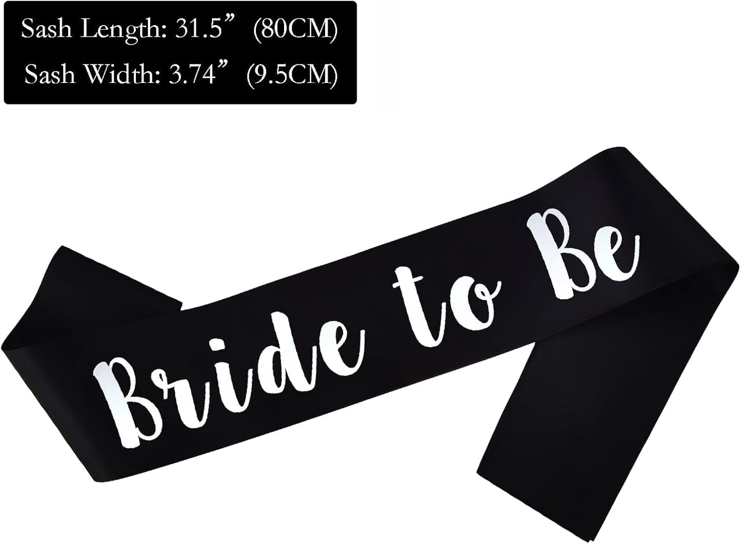 Bride to Be Sash, Black Bachelorette Sashes Engagement Gifts for Bachelorette Party, Bridal Shower & Wedding Party