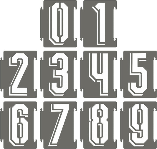 PATIKIL 20Pcs 4 Inch Large Number Stencils, 0-9 Address Number Stencil, Reusable Plastic Digital Templates for Crafts Drawing Wood Templates White