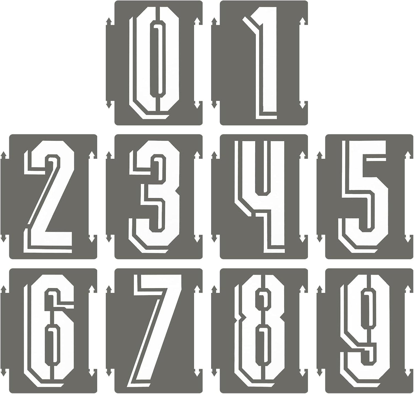 PATIKIL 20Pcs 3 Inch Large Number Stencils, 0-9 Address Number Stencil, Reusable Plastic Digital Templates for Crafts Drawing Wood Templates White