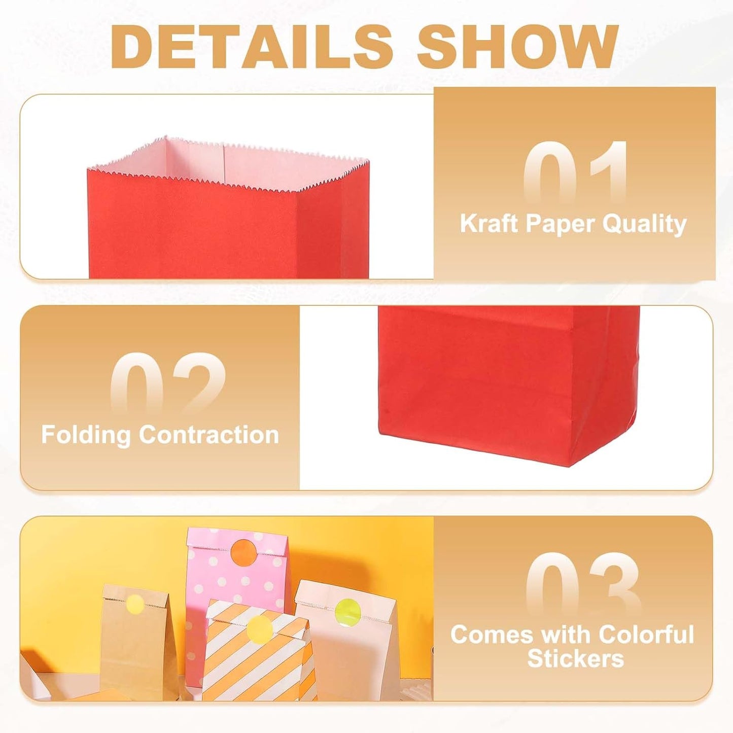 PATIKIL Party Favor Bag, 24 Pcs 3.5x2.4x7.1 Inch Mini Paper Candy Bags Gift Treat Celebration Halloween Goody Birthday Wedding Party with Stickers, Red