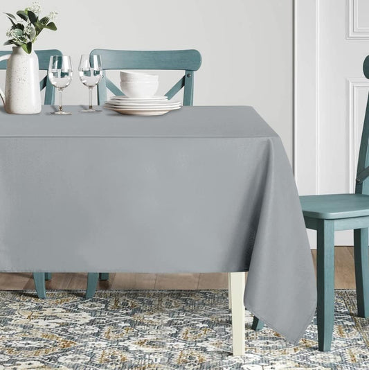 sancua Rectangle Tablecloth - 54 x 108 Inch - Stain and Wrinkle Resistant Washable Polyester Table Cloth, Decorative Fabric Table Cover for Dining Tables, Buffet Parties and Camping, Silver Grey