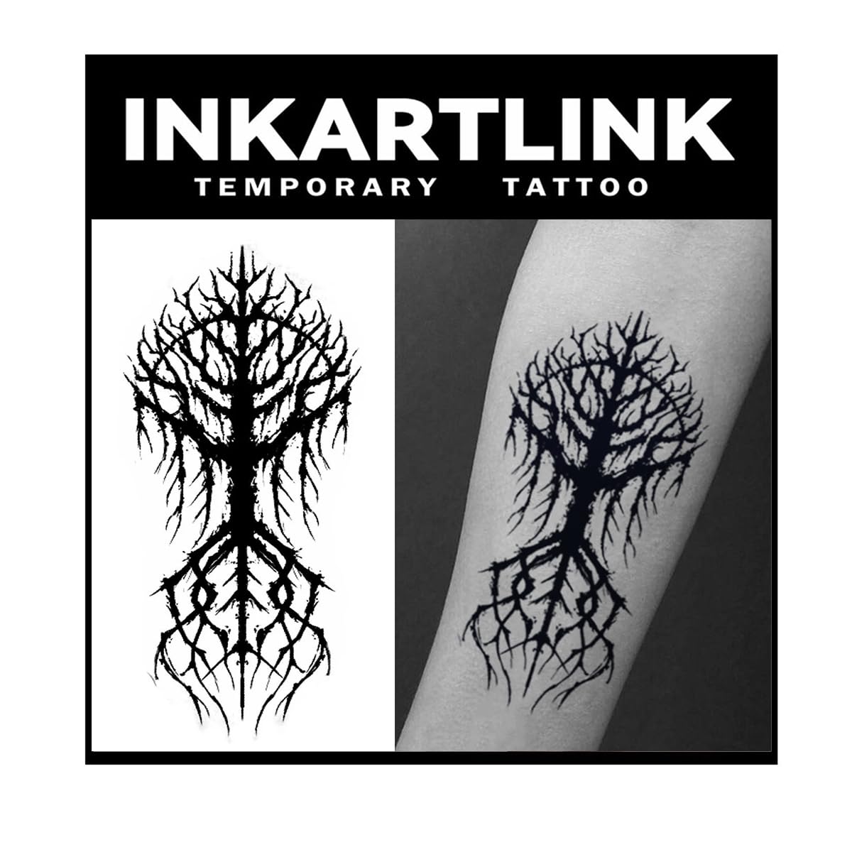 INKARTLINK Tattoo Tech, 2 Sheets Extra Large Semi Permanent Tattoo, Adult Art Design Temporary Tattoos, Lasts 1-2 Weeks, Waterproof, Realistic Look, No Adhesive, No Reflection (Mythology)134