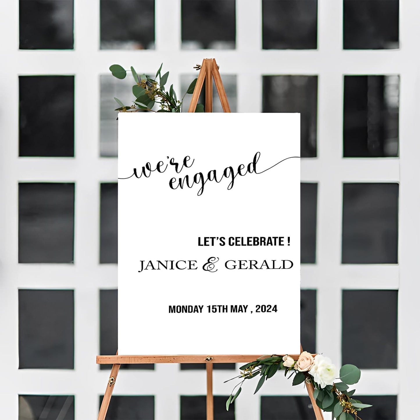 Engagement Party Sign, Engagement Decorations, Minimal Engagement Party Welcome Sign Portrait, Engaged Printable Sign Template, Custom Engagement Welcome Sign