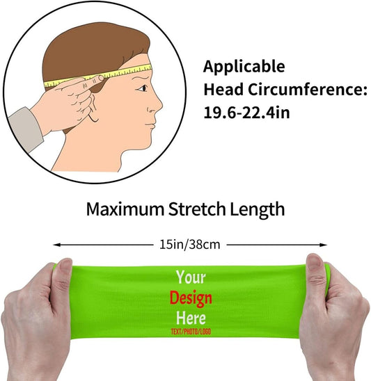Custom Sweatbands for Men Women, Design Your Own Text Name Image Photo Personalized Sports Headbands