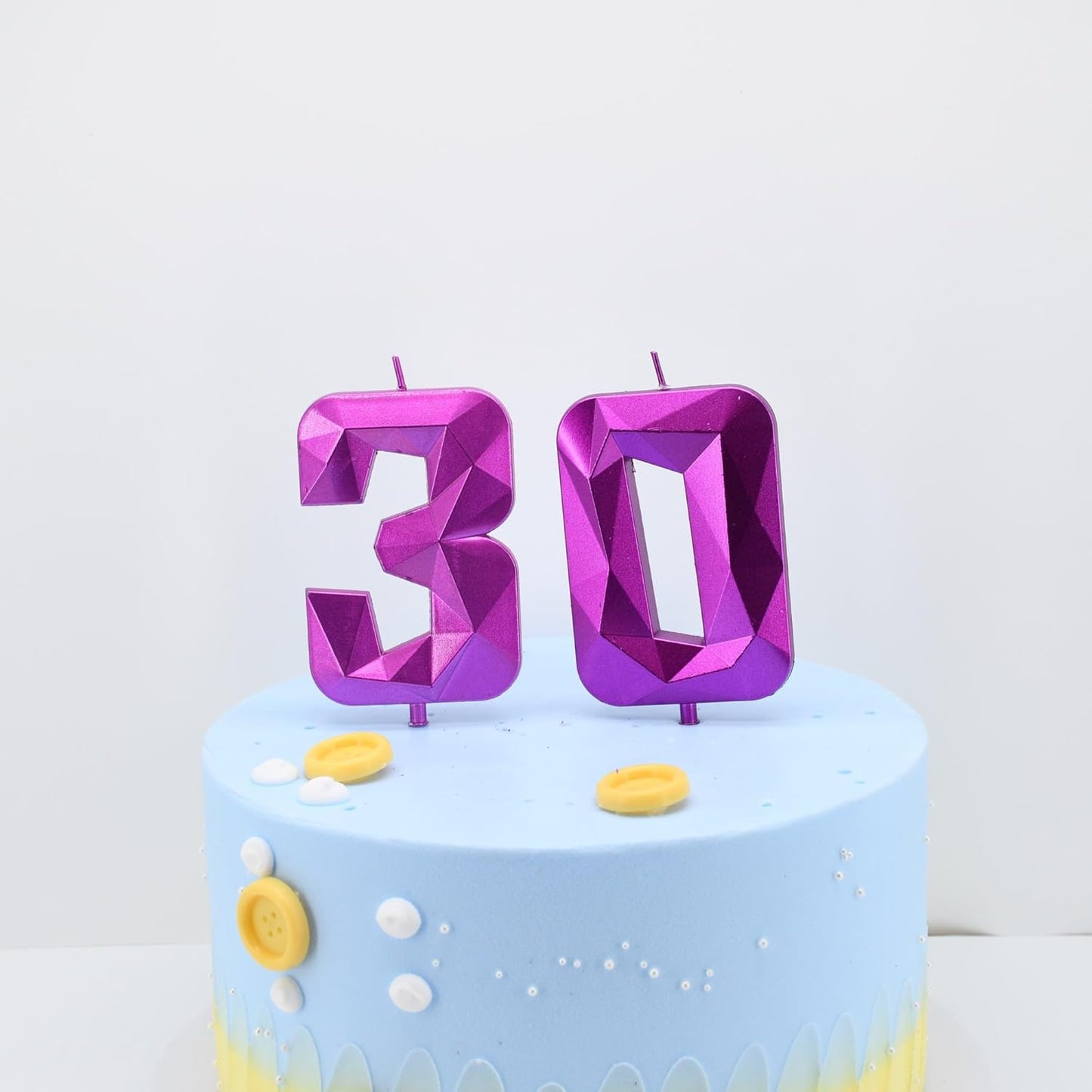 DERVENTA Large Birthday Candle Number 3D Purple 3.7 inch Party Celebration Anniversary Decoration Cake Topper 1 Piece (Number 40 Purple)