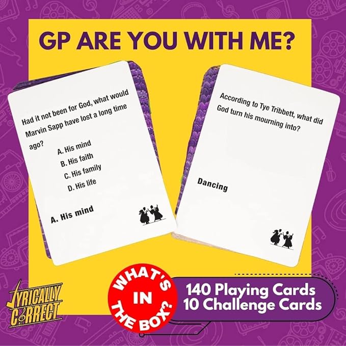 Lyrically Correct Revival Music Trivia Card Game - The Gospel Edition - Finish The Lyrics Challenge, Fun for Adults, Party or Family Night