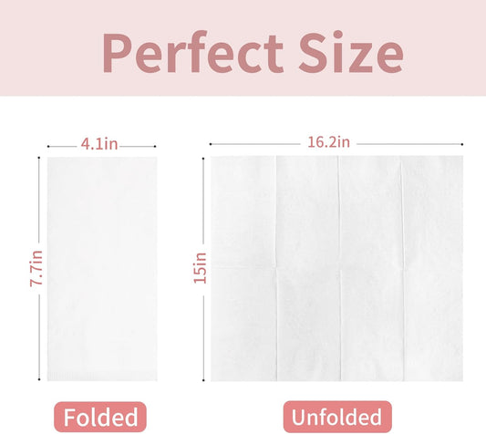 Disposable Napkins, 600 Count 2-Ply White Napkins Bulk, Paper Dinner Napkins for Wedding Party Bathroom and Everyday Use (16.2" X 15")