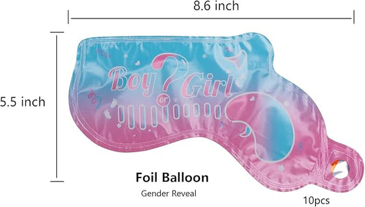Gender Reveal Confetti 10pcs Ideas Balloon Boy or Girl Revelacion De Sexo De Baby Party Decorations He or She (Pink)