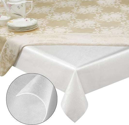 Quality Table Pad Protector, Superior Protection from Spills, Scratches & Heat - Reusable Table Cloth with Cushion Flannel Backing (90" L x 54" W)