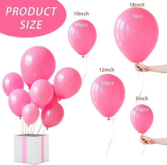 Pink Balloon,145pcs Pink Latex Balloons Arch Kit Different Sizes 18 12 10 5 Inch,Balloon Garland Arch for Birthday Party Graduation Wedding Girl Baby shower Mother Day Decoration