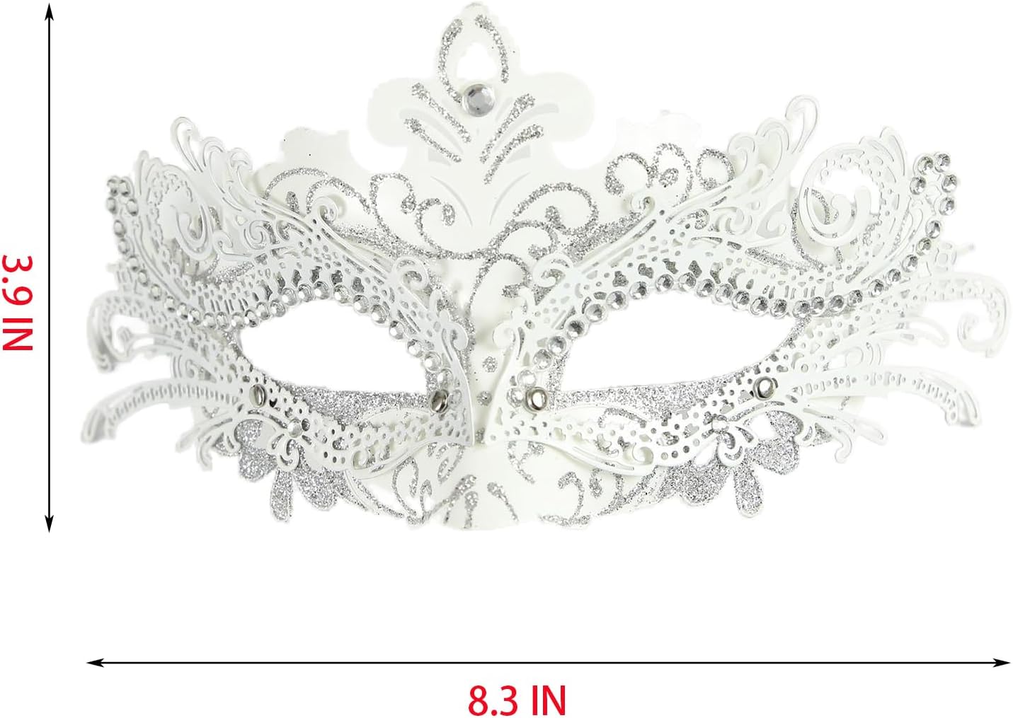 White Masquerade Mask Mardi Gras Mask for Costume Parties Halloween Venetian and Carnival