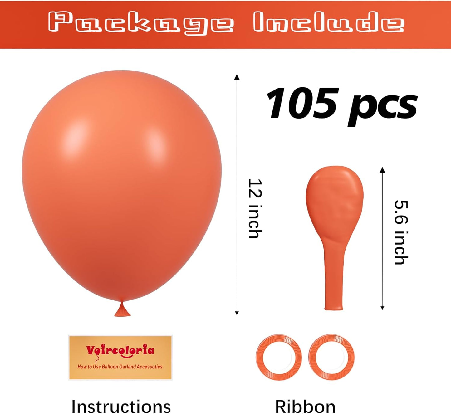 105pcs Coral Red Balloons 12inch Party Latex Balloons for Boys Girls Birthday Baby Shower Gender Reveal Wedding Sunflower Party Decorations
