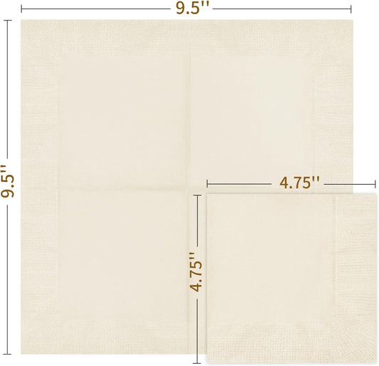 Cocktail Napkins - 600 Count 2-Ply Cream Napkins Disposable, 4.75 x 4.75 Inch Folded Paper Napkins Bulk Beverage Napkins for Dinner Wedding Bar Party and Everyday Use