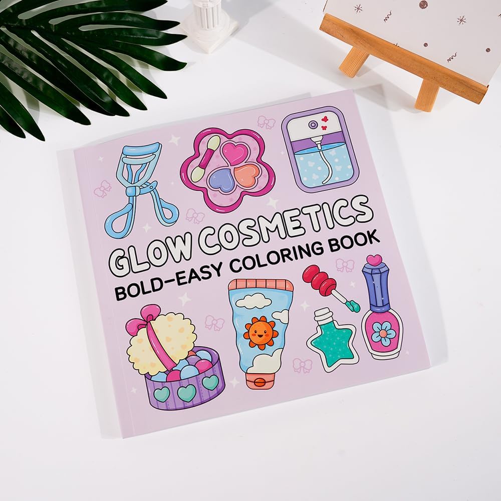 Adorable Coloring Book for Kids Ages 4–8: 40 Unique Single-Sided Pages to Prevent Bleed-Through | Thick Paper for Markers & Crayons | Screen-Free Learning Fun & Family Creative Gift (Glow Cosmetics)