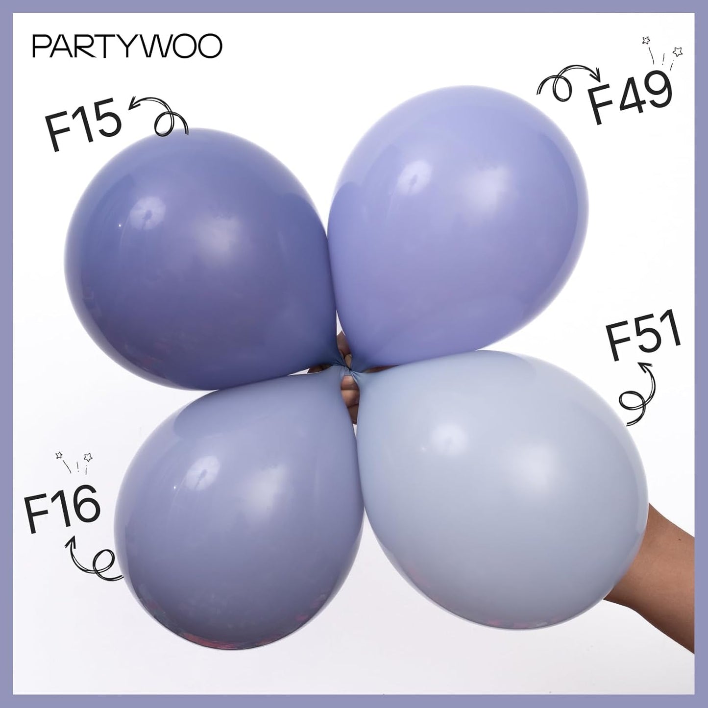 PartyWoo Dusty Blue Balloons 50 pcs 12 Inch Light Grey Blue Balloons for Graduation Wedding Baby Shower Gender Reveal Anniversary Graduation Birthday Party Decorations Blue-F51