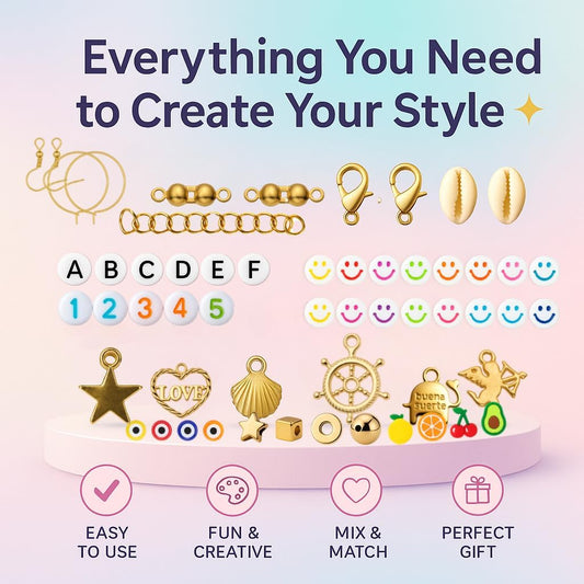 7500+Clay Beads Bracelet Making Kit for Girls- 24 Colors Heishi Beads with No Missing Letter Beads&Charms for DIY Friendship Bracelets and Jewelry Making kit,Arts and Crafts Gift for Teen Girls 6-12