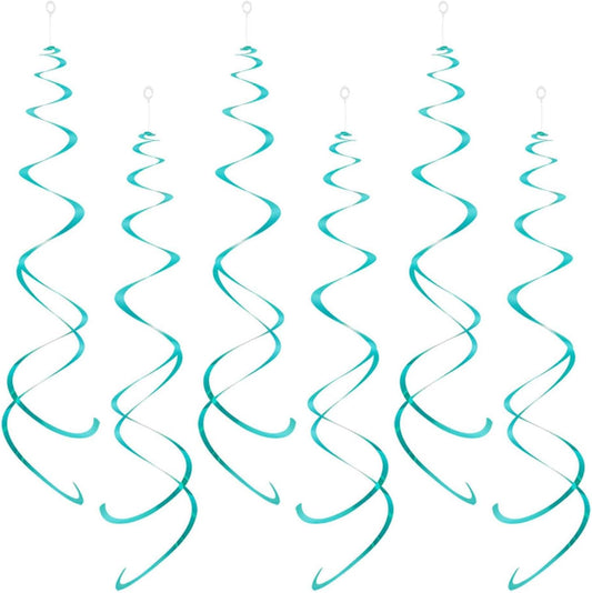 Party Swirl Decorations, Hanging Swirl for Ceiling Decorations, Light Blue, Pack of 30