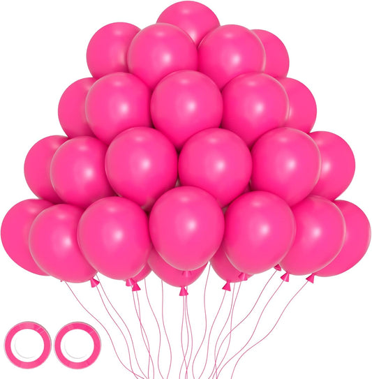 105pcs Hot Pink Balloons 12inch Dark Pink Balloons for Birthday Graduation Baby Shower Wedding Anniversary Princess Theme Party Valentine's Day Decorations
