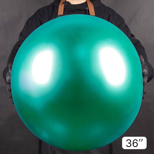 PartyWoo Metallic Green Balloons 4 pcs 36 Inch Extra Large Big Jumbo Giant Chrome Green Latex Helium Balloons for Graduation Jungle Safari Forest Baby Shower Birthday Party Decorations Green-G103