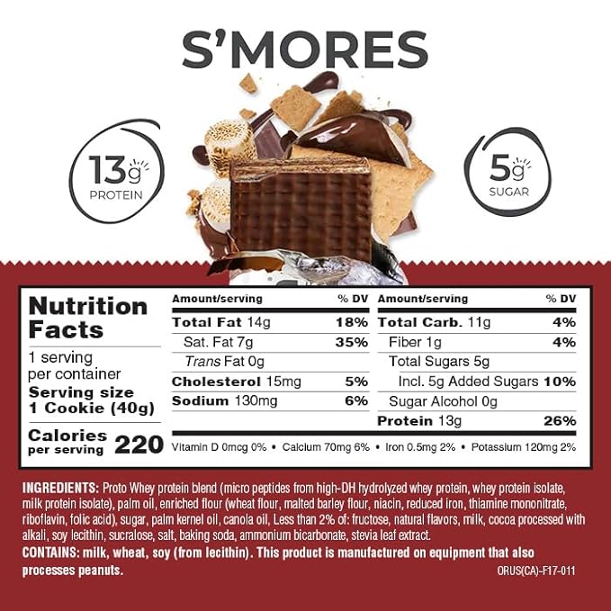 Power Crunch Protein Wafer Bars, High Protein Snacks with Delicious Taste, S'Mores, 1.4 Ounce (12 Count) (Pack of 2)