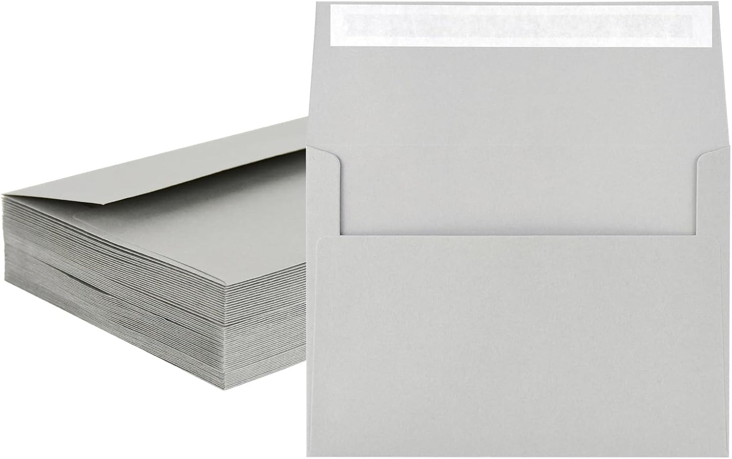 AZAZA 50 Pack 5x7 Envelopes - A7 (5.25x7.25in), Gray, Self-Seal, Perfect for Invitations, Weddings, Baby Showers