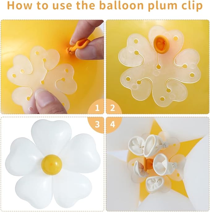 155Pcs Daisy Balloon Arch Garland Kit Macaron Pink Yellow Retro Orange White Heart Balloons with Plum Clip Daisy Shaped Flower for Two Groovy Party Decor Daisy Theme Wedding Birthday Mother’s Day