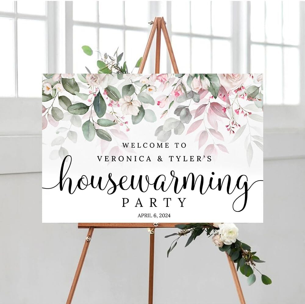 Housewarming Sign, Welcome To Housewarming Party, 12" x 18", 24" x 18", 24" x 36", Polypropylene