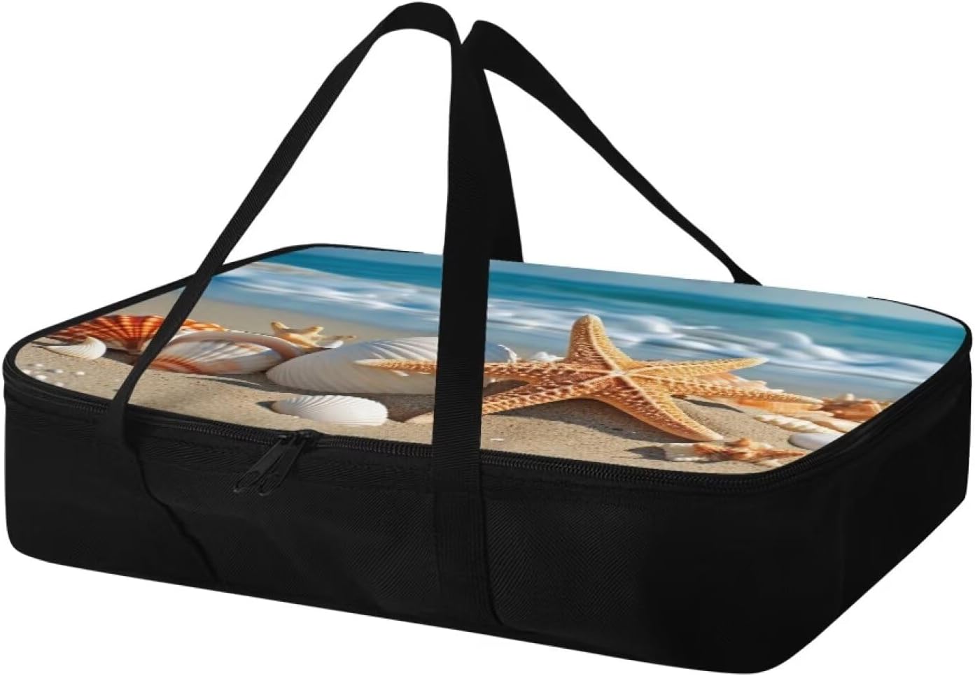 Starfish Shell Insulated Casserole Carriers Casserole Carriers for Hot or Cold Food Portable Food Warmer for Hot or Cold Food Zip Food Carriers Fits 11 x 15 or 9 x 13 Baking Dish
