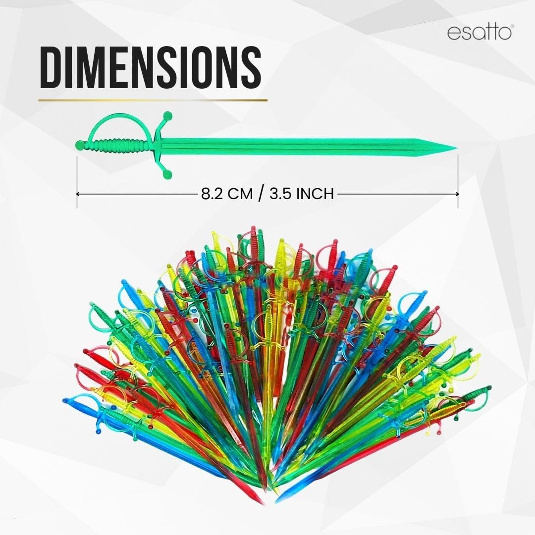 1000 Pcs Cocktail Picks Sword 7.62cm (3") - Sleek, Stylish Garnish for Cocktails, Perfect Plastic Toothpicks for Appetizers & Drinks, Versatile Fancy Skewers Food Pick for Charcuterie Parties